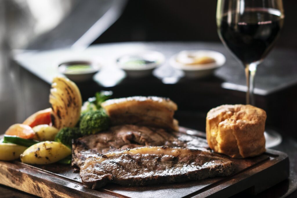Sunday roast beef on a plate